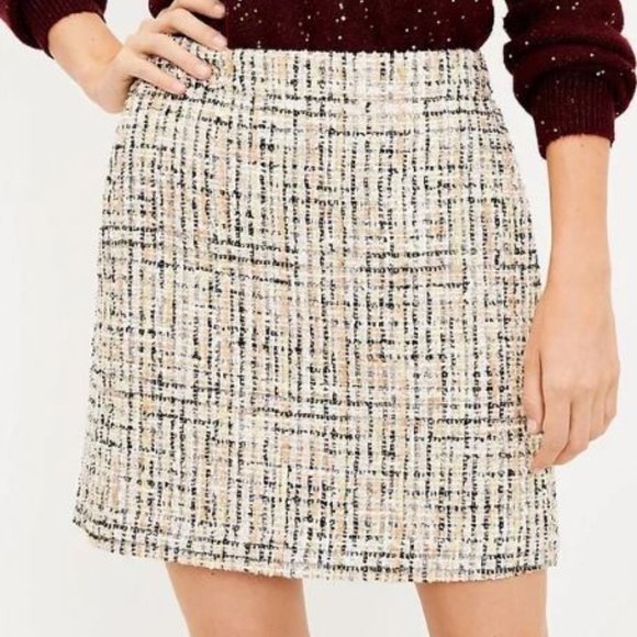 LOFT Dresses & Skirts - Loft Shimmer Tweed Pocket Skirt - Size 14